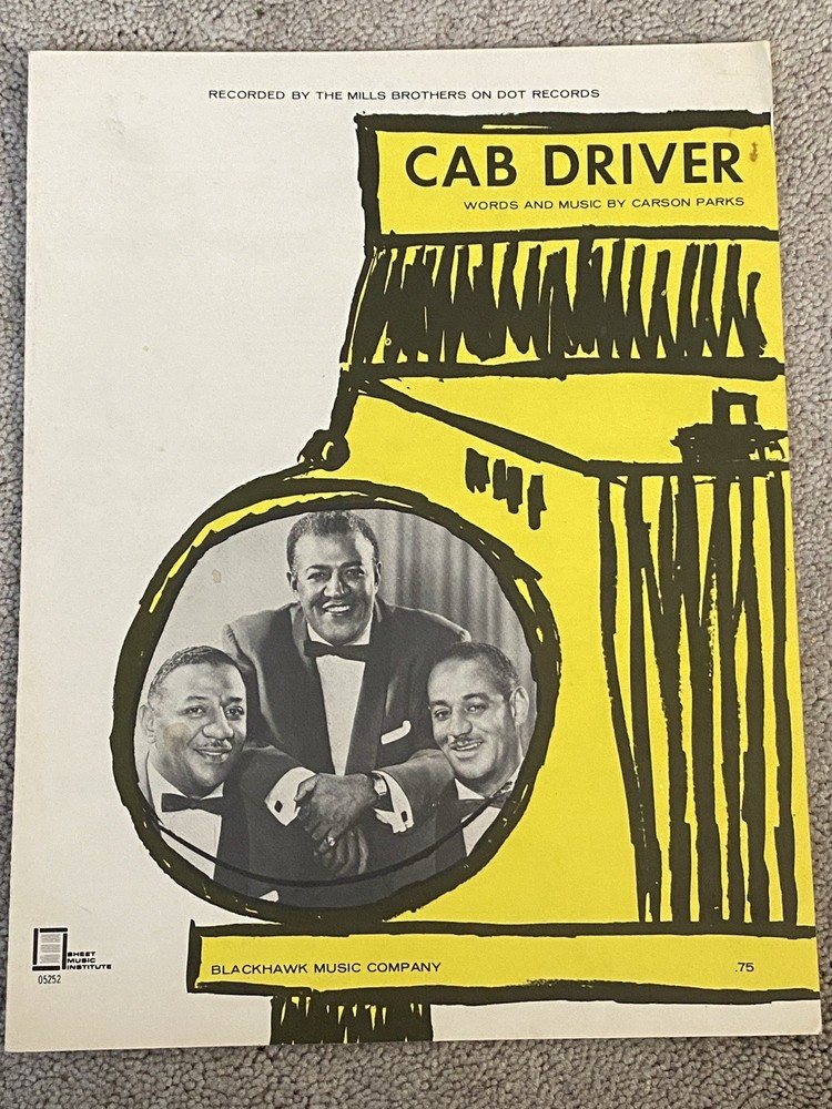 1963 CAB DRIVER Sheet Music THE MILLS BROTHERS by Carson Parks
