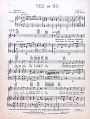 Yes Or No Sheet Music Max Rich Charles O&rsquo;Flynn 1931 Cupid Cover Art