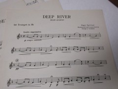 Deep River Brass Quartet Trumpet & Trombone Baritone Sheet Music Negro Spiritual