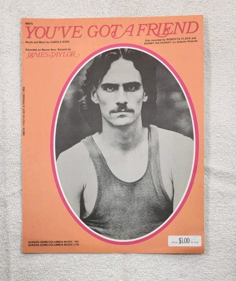 YOUVE GOT A FRIEND Sheet Music Vintage 1971 Guitar Piano James Taylor Pop Folk