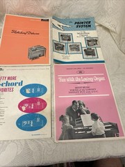 Vtg Lot 4 Organ Chord/Song Songbooks, Sheet Music, Lowrey, Wurlitzer, 3 Chord