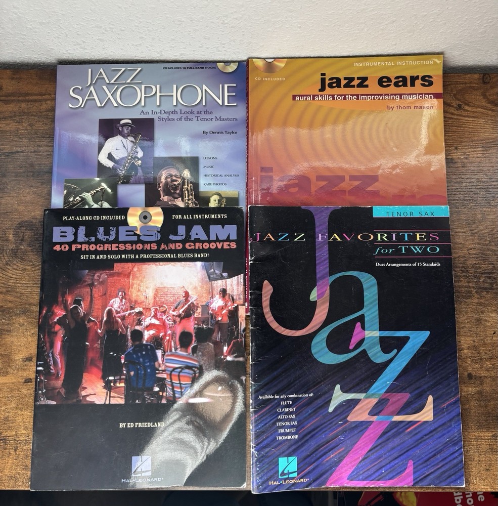 Jazz Saxophone Method Books Lot of 4 – Jazz Ears, Blues Grooves, Hal Leonard