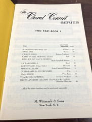 The Choral Concert Series 1950s Songbook Chorus Choir Sheet Music Witmark & Sons