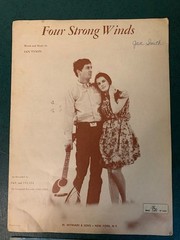 Vtg Lot 5 Sheet Music- He, Four Strong Winds, Three Little Girls Blue, Show Bus.