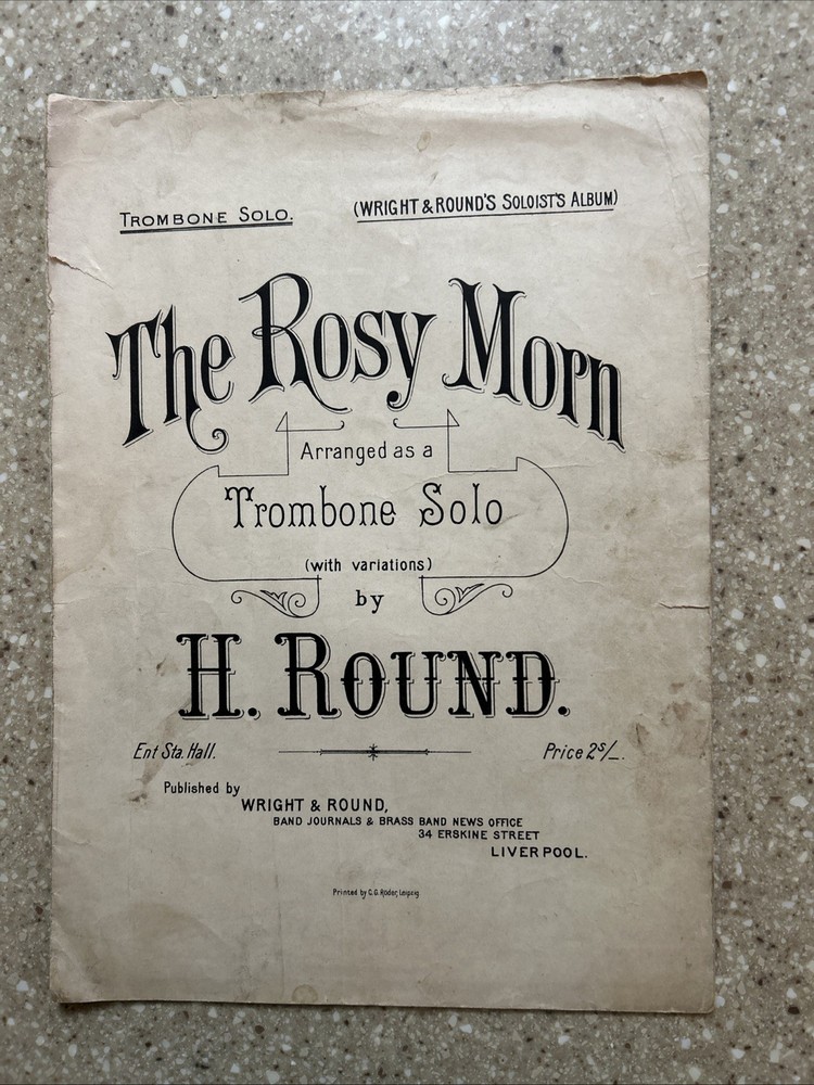 The Rosy Morn Vintage Trombone Solo By H. Round