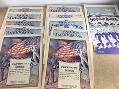Vtg PATRIOTIC Sheet Music with Vocals Colorful Cover Art Graphics Lot of 12 USA
