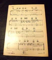 MISSING YOU DANIEL FOGELBERG SHEET MUSIC – 1982 CHERRY LANE MUSIC CO. INC USA