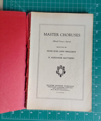 Vintage Sheet Music Book Master Choruses Mixed Voices c1933