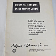 Chords And Cadences Eula Ashworth Lindfors Piano Sheet Music 1950 Vintage MCM