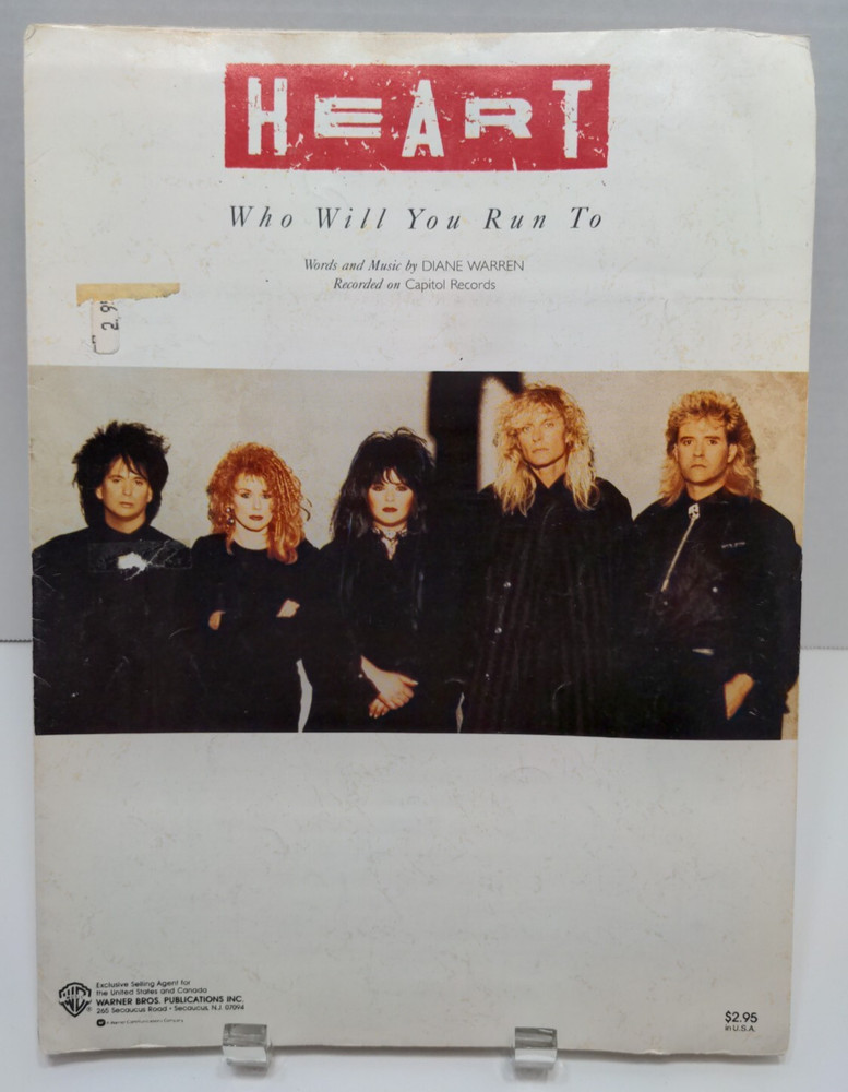 Who Will You Run To Sheet Music Heart Piano Voice Guitar 80s Rock N Roll F1X