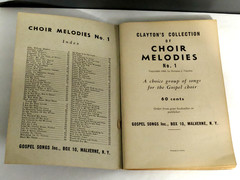 VINTAGE 1950&rsquo;s CLAYTON’S COLLECTION OF CHOIR MELODIES No. 1 Norman J Clayton