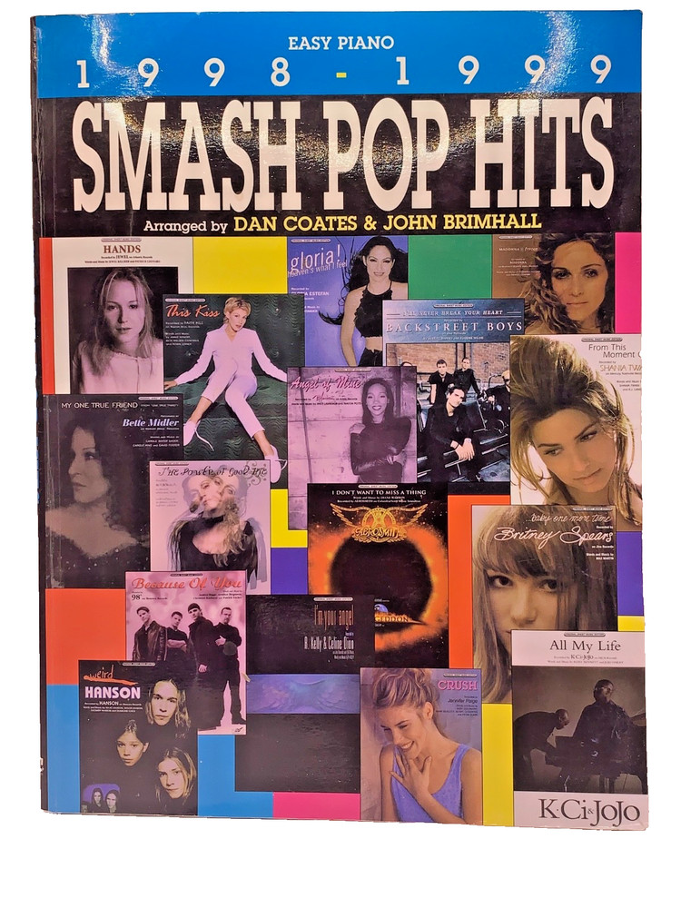 Easy Piano Music Book 1998 – 1999 Smash Pop Hits 30+ Songs Dan Coates