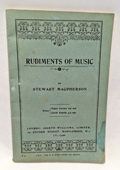 Vintage Rudiments of Music Stewart Macpherson 1939 Joseph Williams Booklet