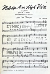 Melody-Aire High Voice by John W Peterson 1962 Singspiration Sheet Music Book