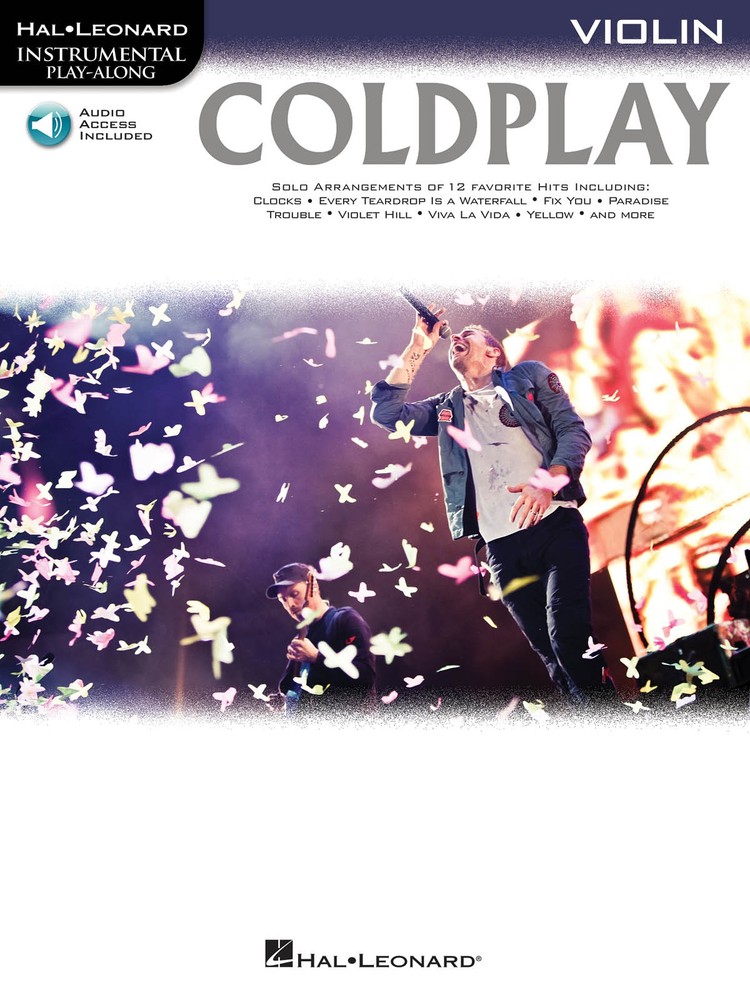 Coldplay for Violin Solo Sheet Music 12 Songs Instrumental Play-Along Book Audio