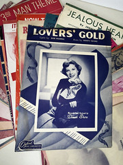 Sheet Music Lot of 80+Vintage Colorful Photos for Framing 1920s-50s, most 1940s