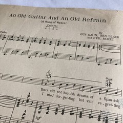 An Old Guitar and An Old Refrain by Kahn, Black & Moret Sheet Music Artwork 1927