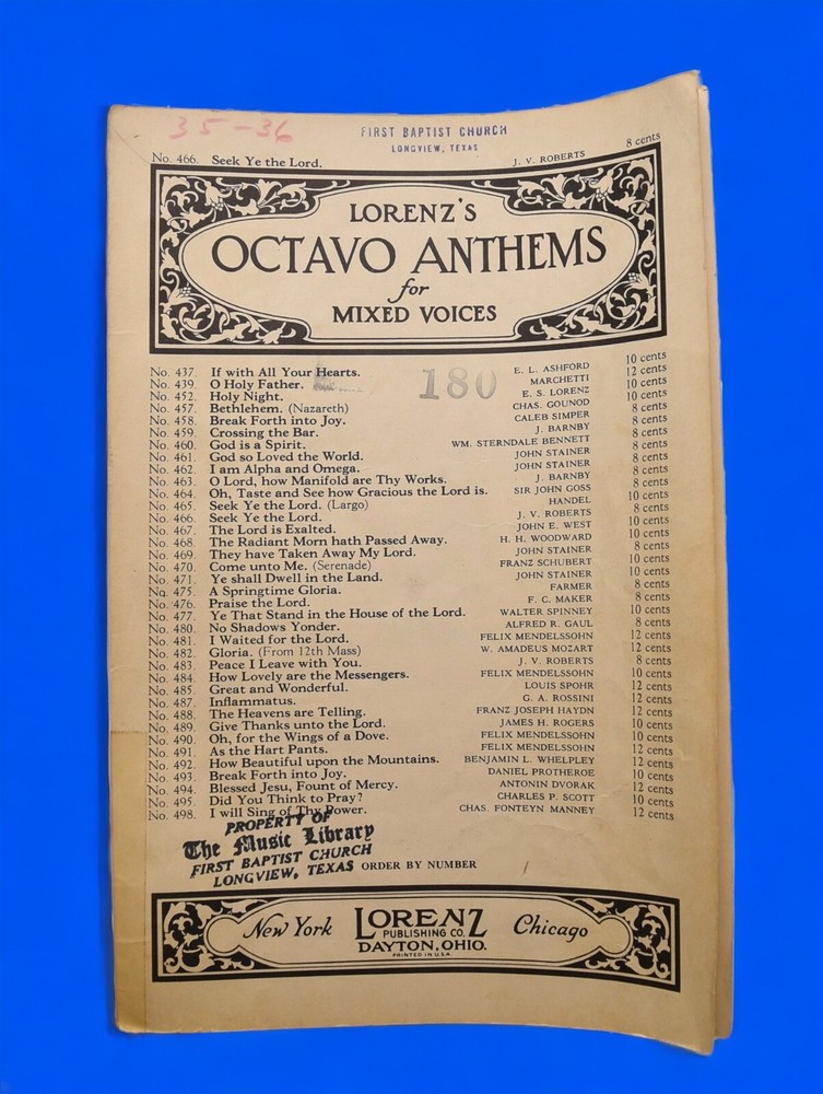 Choral Sheet Music « Seek Ye The Lord » Lorenz&rsquo;s Octavo Anthems for Mixed Voices