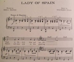 Lady Of Spain Sheet Music Vintage 1944 Tolchard Evans Erell Reaves Sam Fox (O)