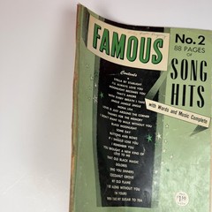 Famous No 2 88 Pages Of Song Hits Vintage Piano Music Chords New York 1957