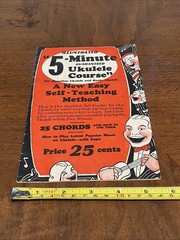 Illustrated “5-Minute Guaranteed Ukulele Course” Retro Booklet