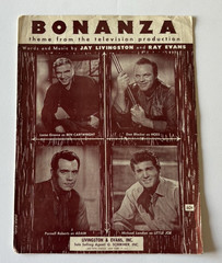 1959 & 1960 Bonanza Theme Song from Television Production Sheet Music