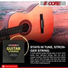 5 Core Acoustic Guitar Strings Brass Heavy Duty Extra Light Gauge High Carbon…