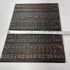 Antique Metal Printing Press Plate Sheet Music Hymn Hymnal 4 x 7