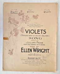 Vintage Sheet Music-1900-Violets-English-German-Wright-Fane-Piano-Vocal-Large