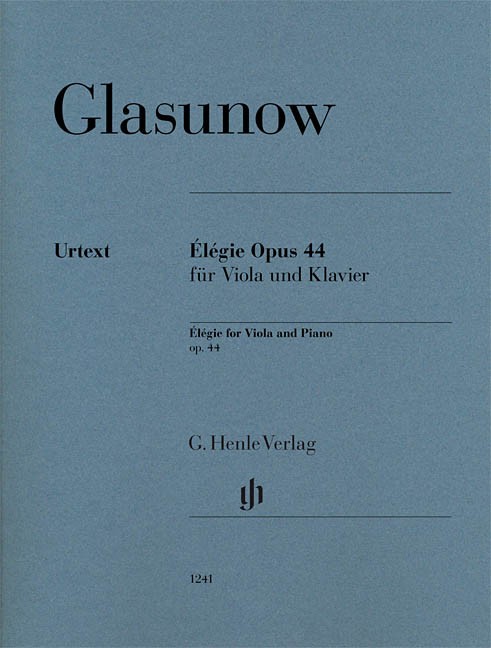 Glazunov �legie Op 44 Viola & Piano Classical Sheet Music Henle Urtext Book