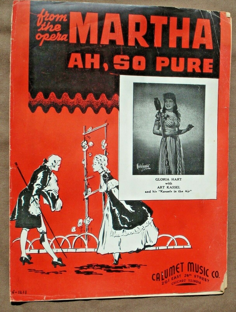 Ah So Pure from Martha Opera by Von Flotow Vtg Sheet Music (1938 Gloria Hart)