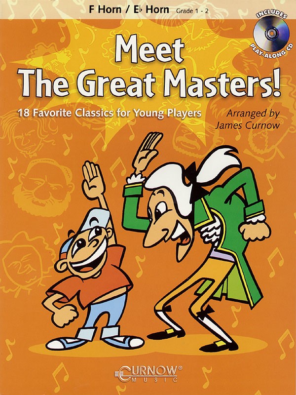 Meet the Great Masters F Horn Eb Kids Classical Sheet Music Play-Along Book & CD