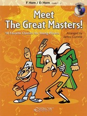 Meet the Great Masters F Horn Eb Kids Classical Sheet Music Play-Along Book & CD
