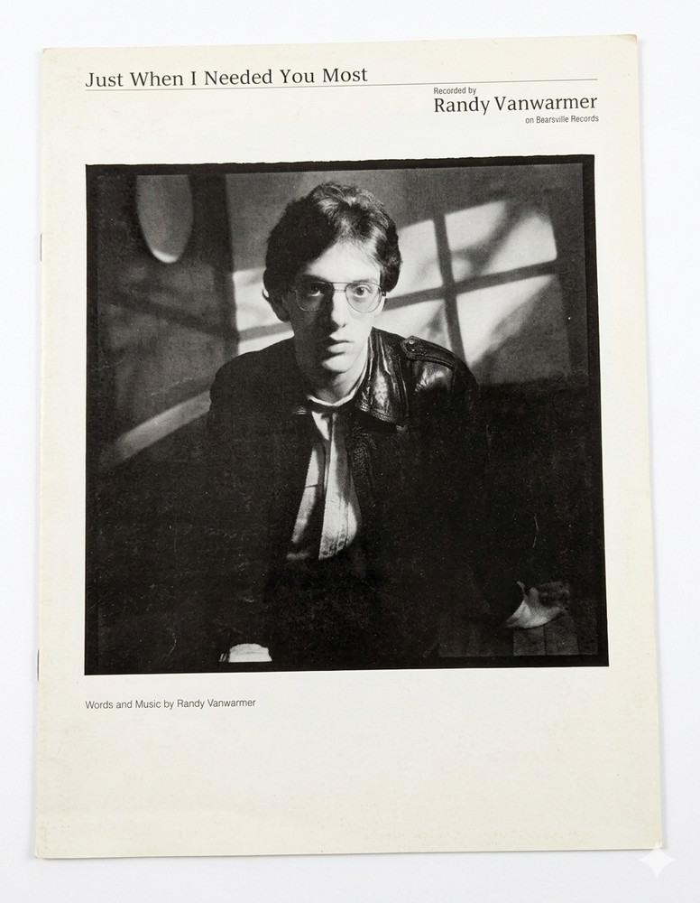 Randy Vanwarmer Just When I Needed You Most Sheet Music 1978 Almo Piano Guitar