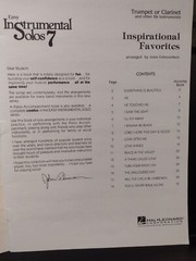 Trumpet Clarinet Bb Songbook Easy Instrumental Solos Book 7 Inspirational Fav VG