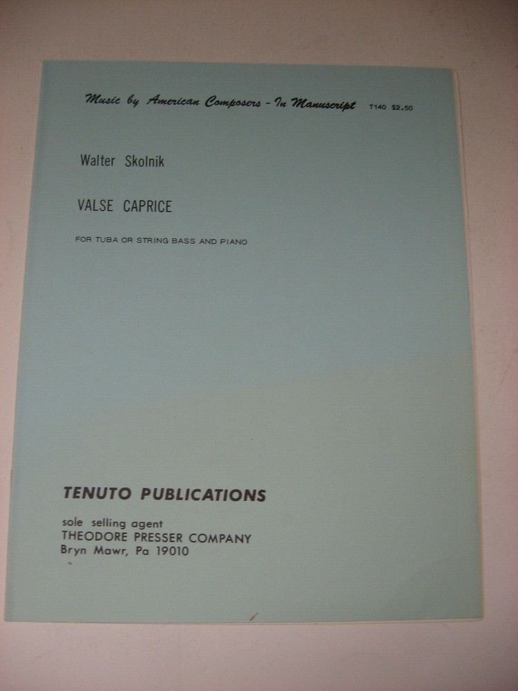 Walter Skolnik Vlase Caprice for Tuba or String Bass & Piano Sheet Music Tenuto