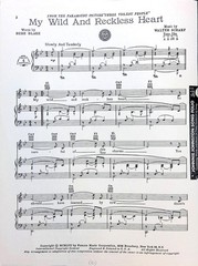 My Wild And Reckless Heart Sheet Music Three Violent People Charlton Heston 1957