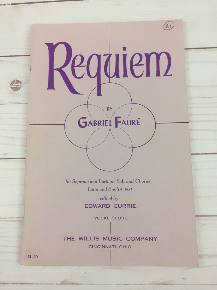Vintage REQUIEM Gabriel Faure Choir Chorus Vocal music book Latin & English Text