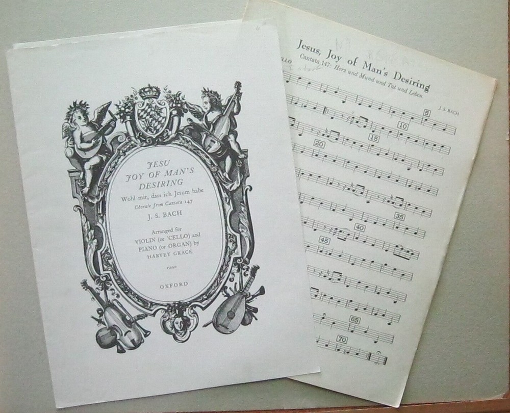 Jesu Joy Of Mans Desiring J S Bach for Violin/Cello and Piano/Organ Oxford