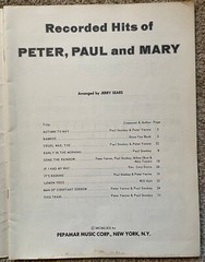 PETER, PAUL AND MARY SONGBOOK RECORDED HITS OF FOLK 32 PAGES 1962