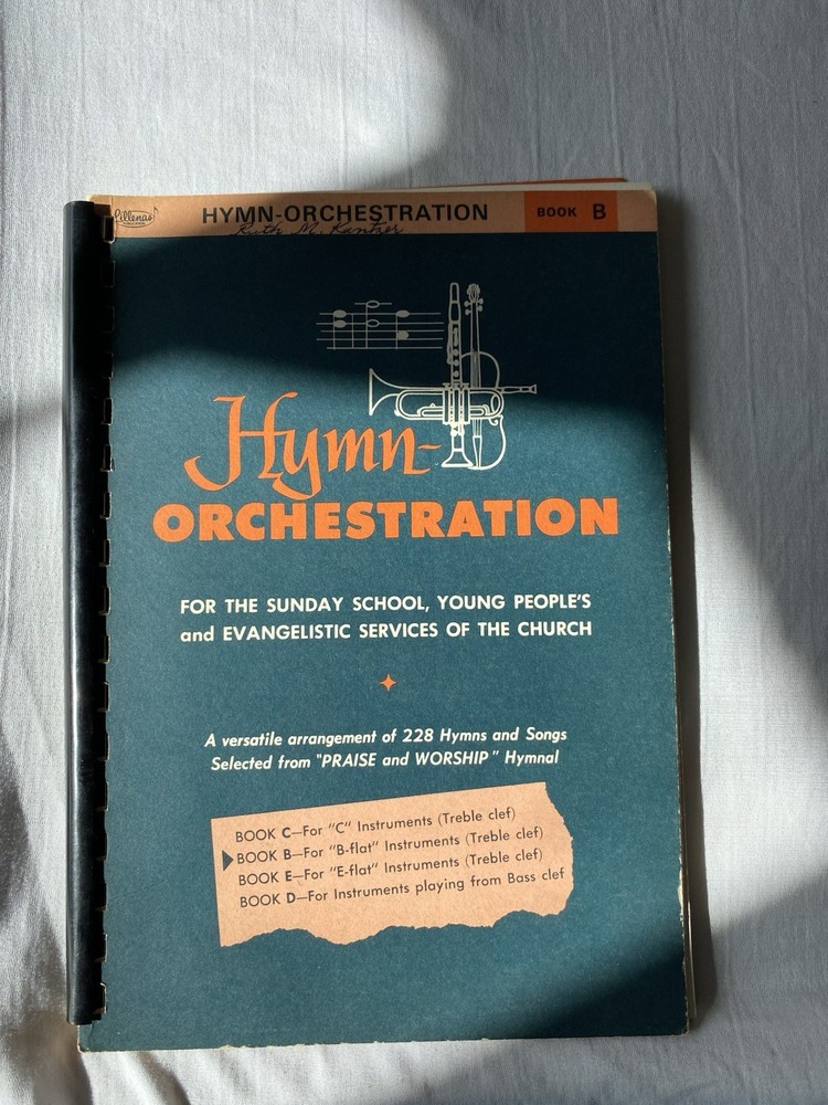 Hymn Orchestration Book B VTG 1953 Lillenas Spiral Bound