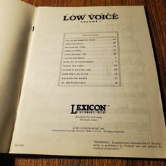 Solos for Low Voice Volume 1 Vocal Selections Lexicon Music 1981