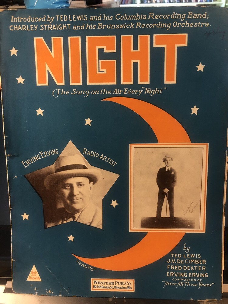 1926 Odd Milwaukee Wisconsin sheet music ‘NIGHT’