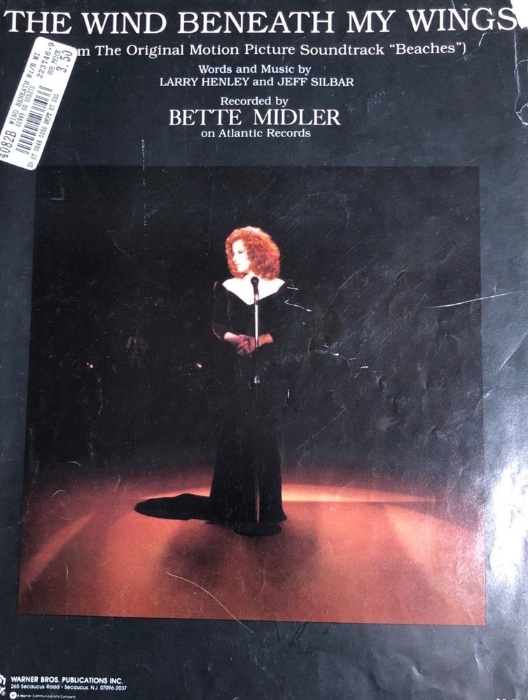The Wind Beneath My Wings Sheet Music By Bette Midler 1989 Original Warner Bros