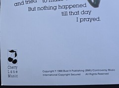 MC Hammer Pray RAP-scription Lyric Sheet Music Cherry Lane Prince 1990 US SELLER