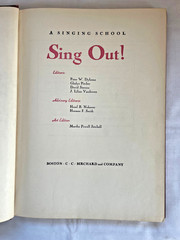 Sing Out! A Singing School (Birchard, 1946) Vintage Illustrated Music Book