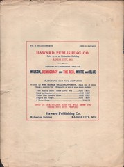 1918 WWI WILSON DEMOCRACY, THE RED WHITE & BLUE military sheet music KANSAS CITY
