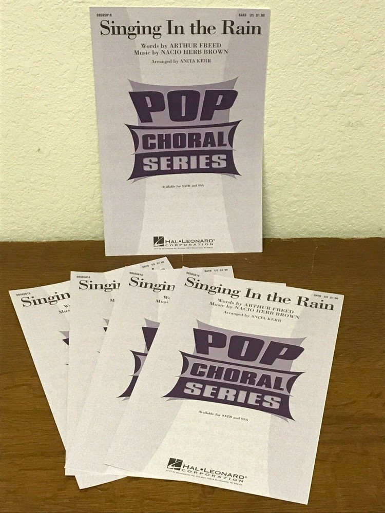*LOT OF 15* SINGING IN THE RAIN by Anita Kerr – Hal Leonard – SATB Choral Octavo