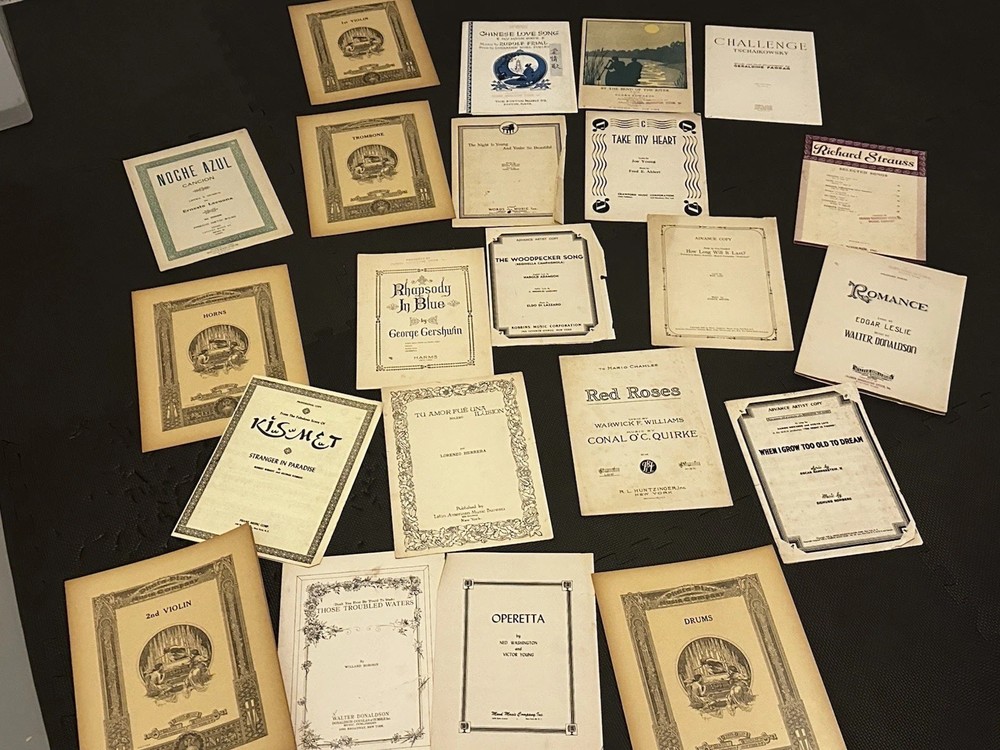 Vintage Antique Music Sheets Huge Lot 15th-19th Century