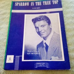 Sparrow In The Tree Top By Bob Merrill 1951 Sheet Music Guy Mitchell Cover